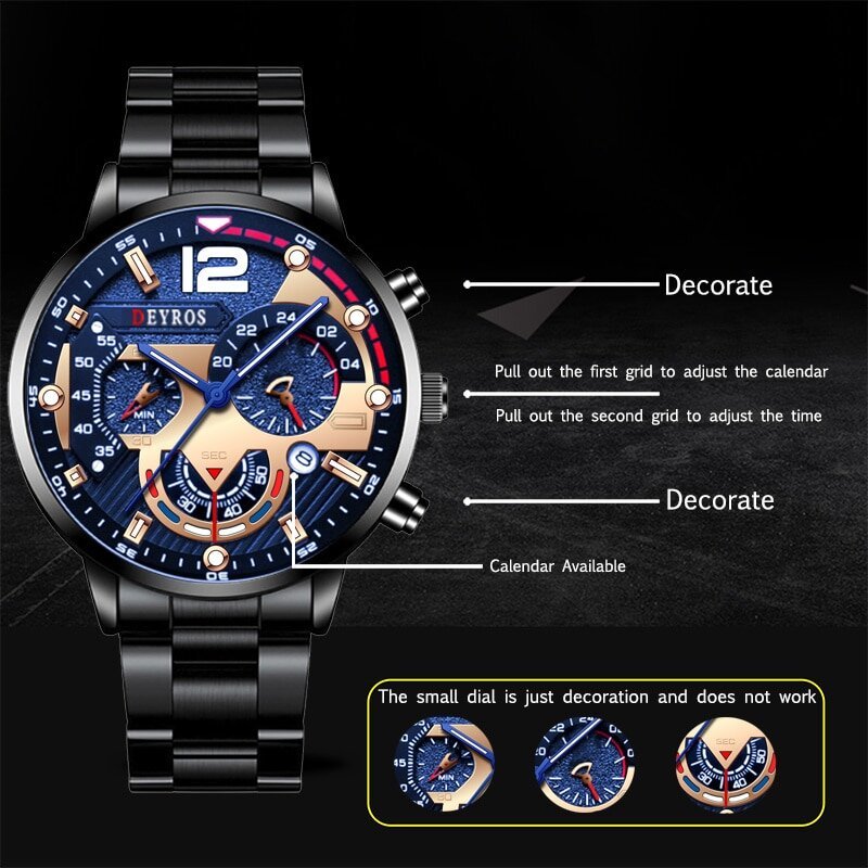 fashion mens stainless steel watches luxury quartz wristwatch calendar luminous clock men business casual watch reloj hombre fashion mens stainless steel watches luxury quartz wristwatch calendar luminous clock men business casual watch reloj hombre