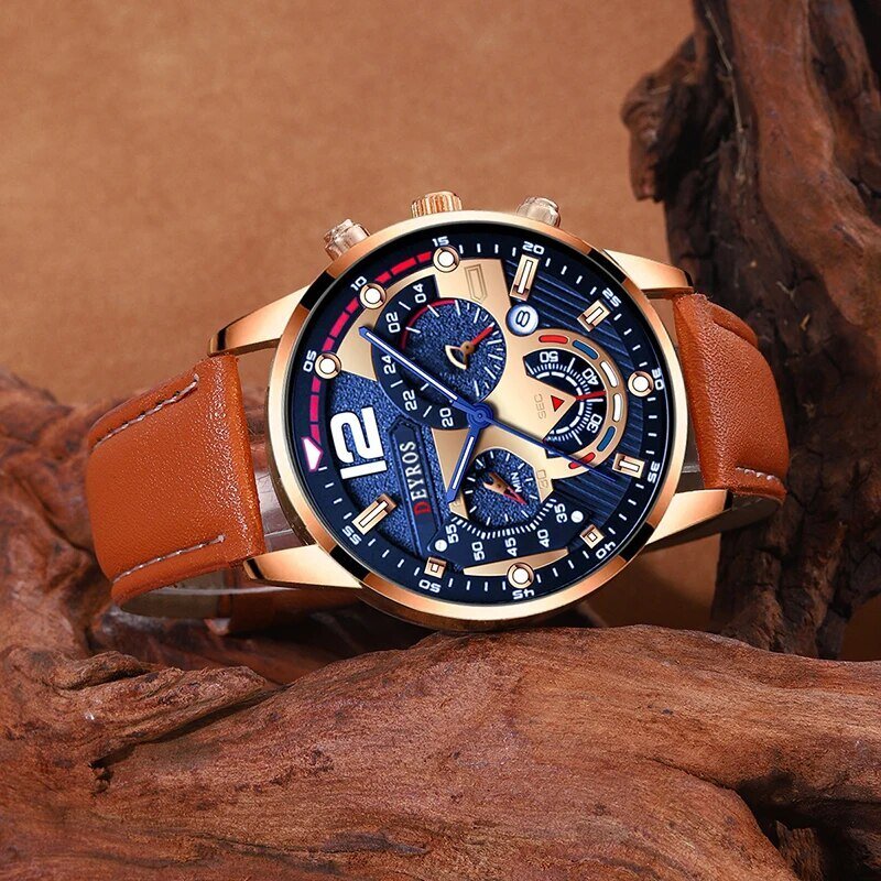 2pcs set fashion mens calendar watches luxury male business casual brown leather quartz watch men bracelet wrist watch 2pcs set fashion mens calendar watches luxury male business casual brown leather quartz watch men bracelet wrist watch