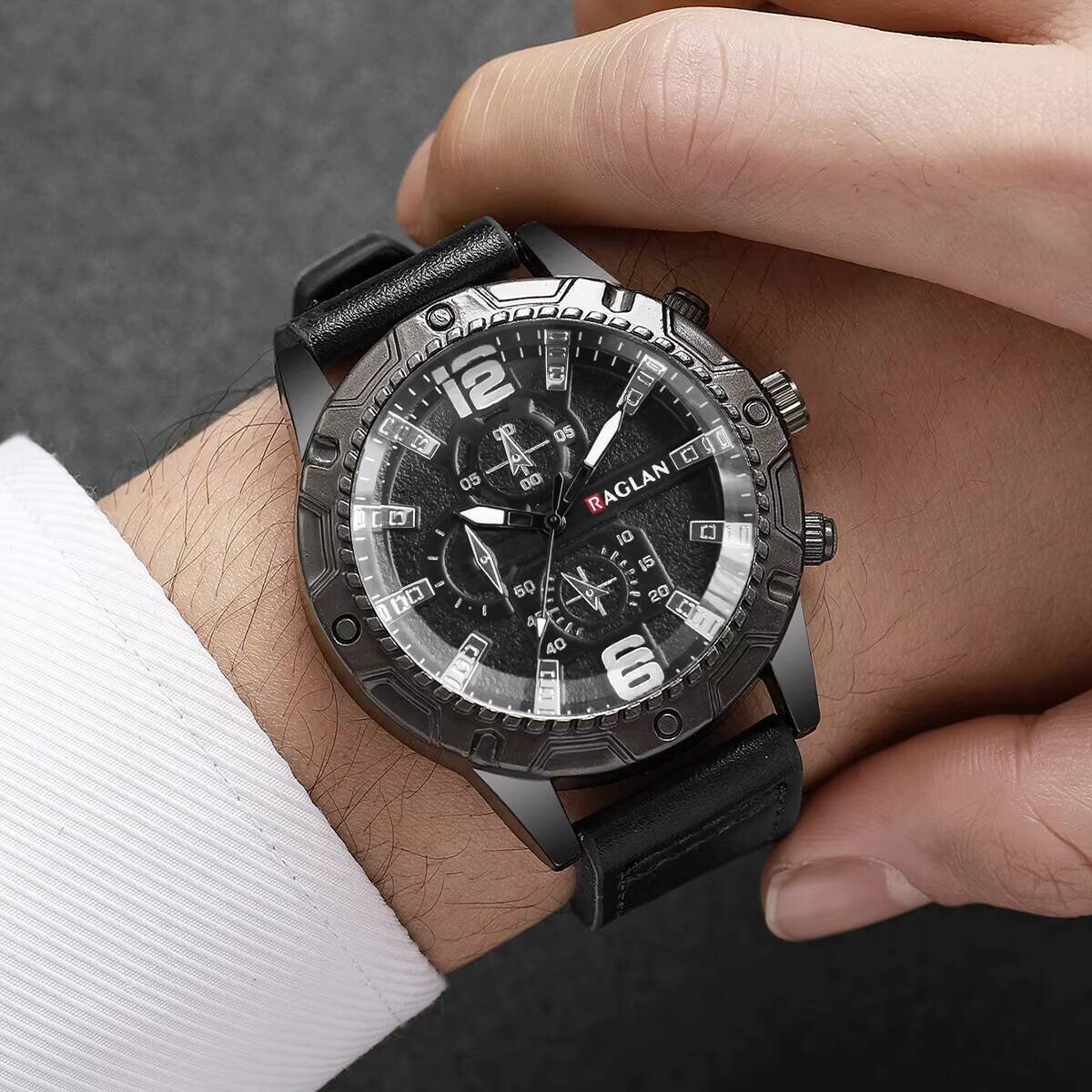 fashion leather strap men business watches casual arabic numeral dial quartz watch reloj hombre(without box) fashion leather strap men business watches casual arabic numeral dial quartz watch reloj hombre(without box)