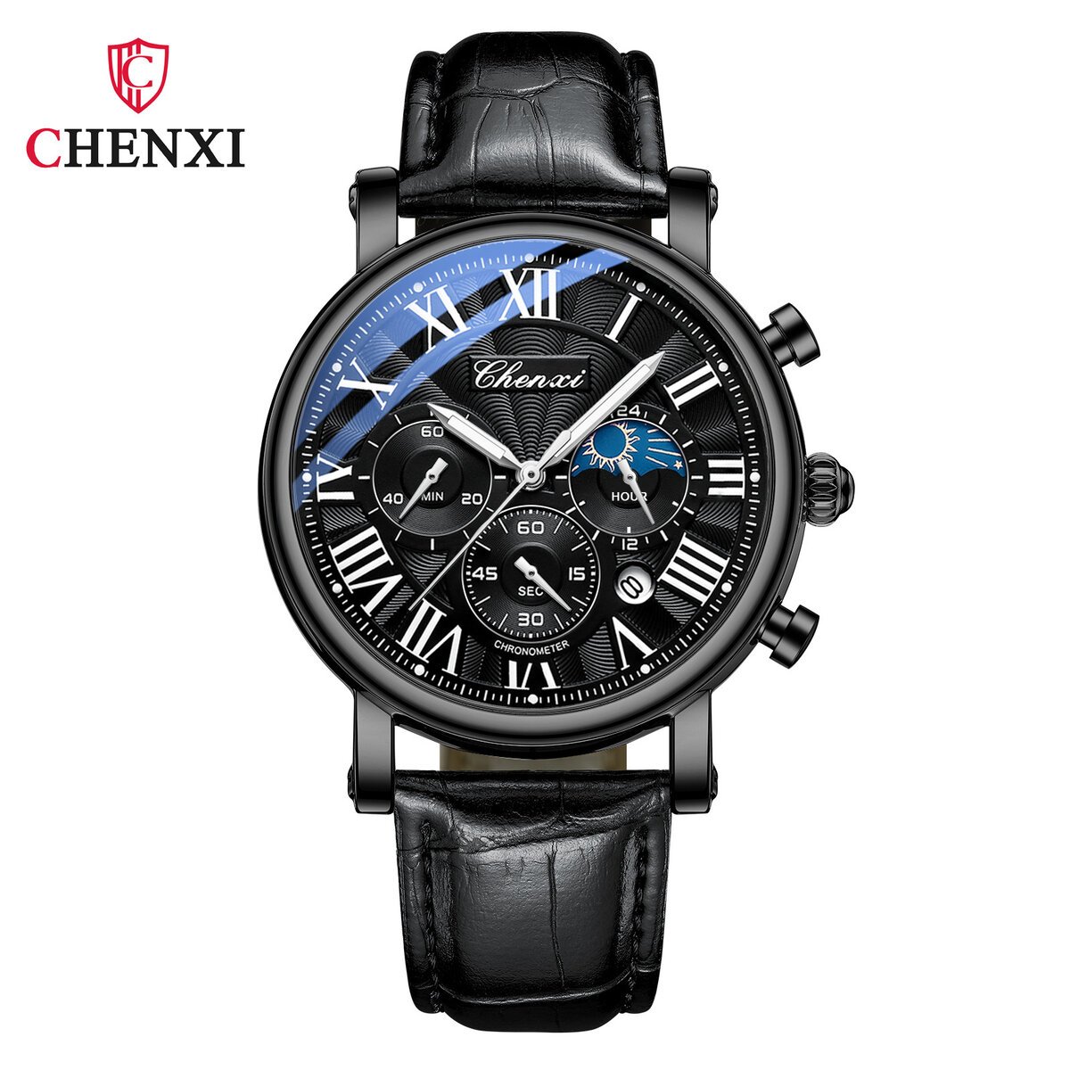 chenxi 973 men quartz watch fashion business multi function moon phase date rome analog dial leather watch for male reloj hombre chenxi 973 men quartz watch fashion business multi function moon phase date rome analog dial leather watch for male reloj hombre