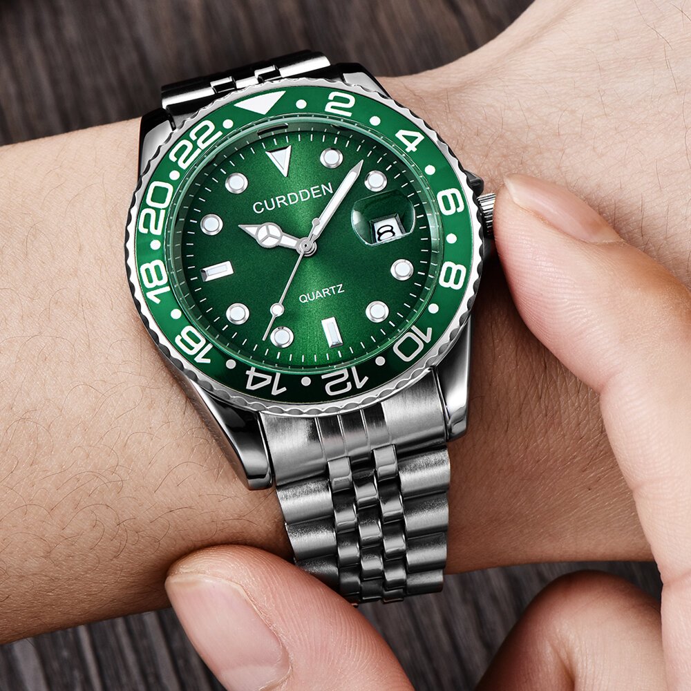 men famous brand watches students boys fashion stainless steel band casual calendar quartz watch green relogios masculinos 2024 men famous brand watches students boys fashion stainless steel band casual calendar quartz watch green relogios masculinos 2024