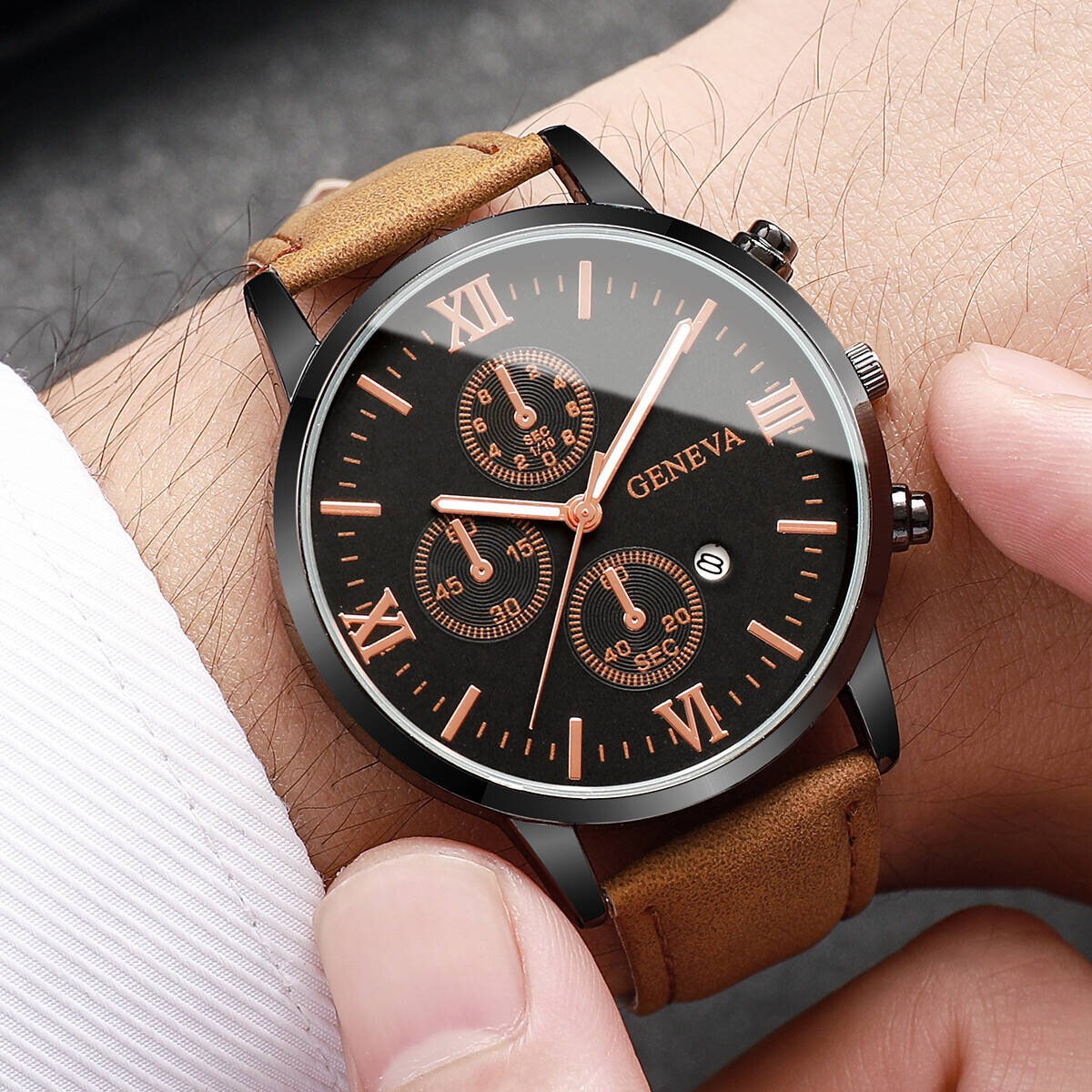 1/2pcs fashion roma dial men calendar quartz watch leather strap men's business wristwatches reloj hombre(without box) 1/2pcs fashion roma dial men calendar quartz watch leather strap men's business wristwatches reloj hombre(without box)