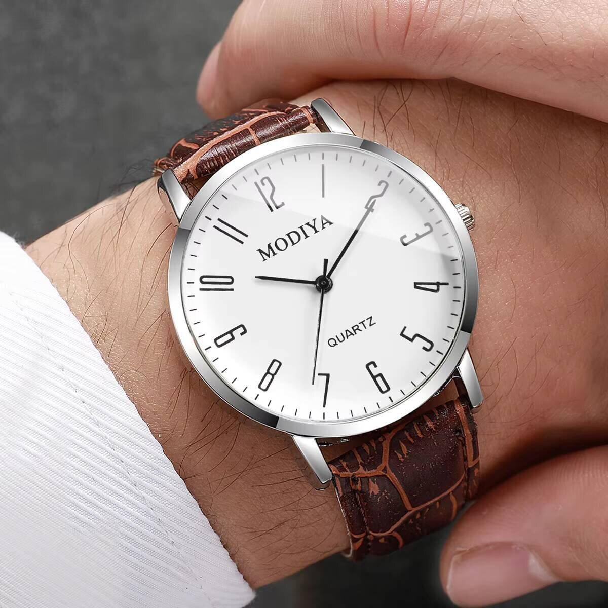 3pcs fashio arabic dial men business watches set casual leather strap quartz wristwatches relogio masculino(without box) 3pcs fashio arabic dial men business watches set casual leather strap quartz wristwatches relogio masculino(without box)
