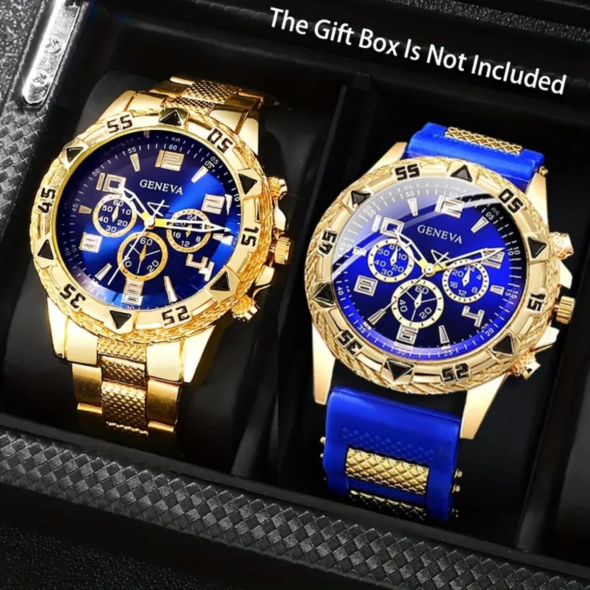 2pcs men's quartz watch set fashion men business watches silicone band wristwatches