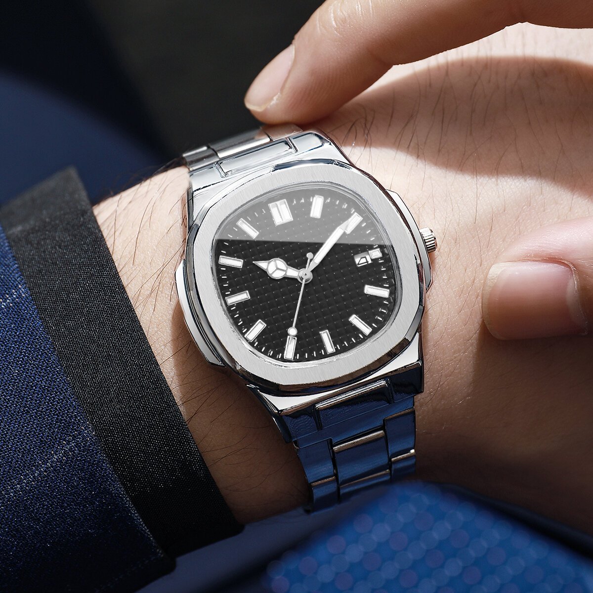luxury square men business watches simple calendar quartz watch for mens clock(without box) luxury square men business watches simple calendar quartz watch for mens clock(without box)