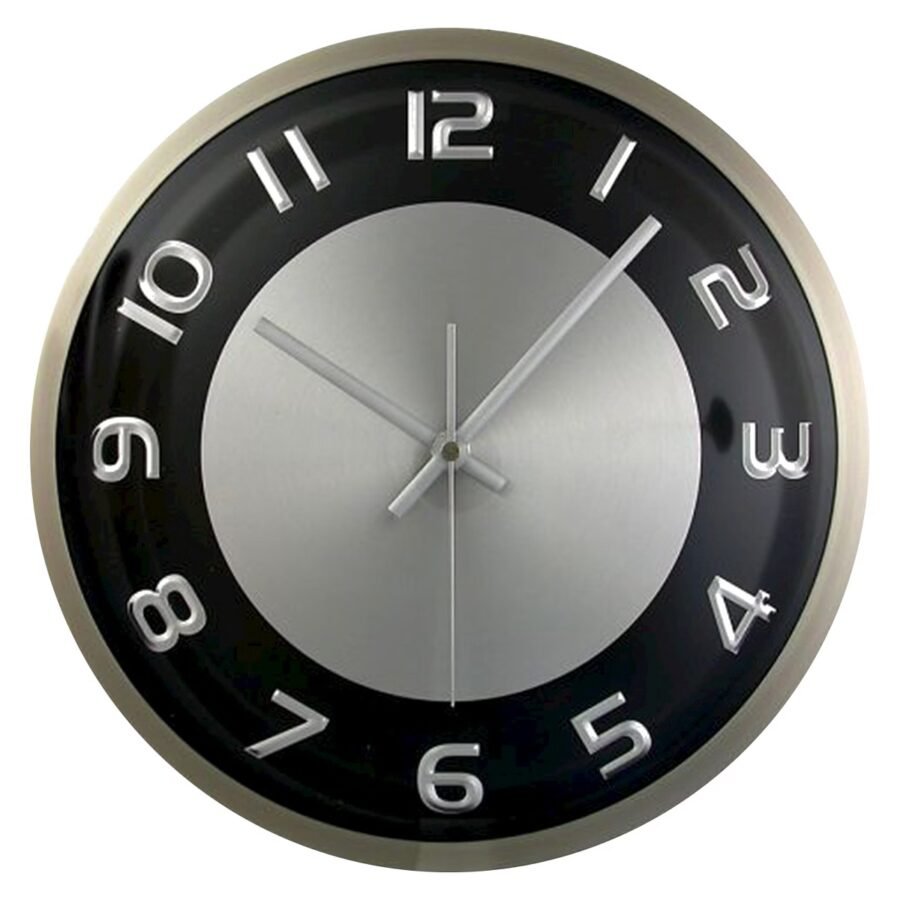 Timekeeper Silver Rim 11.5" Wall clock