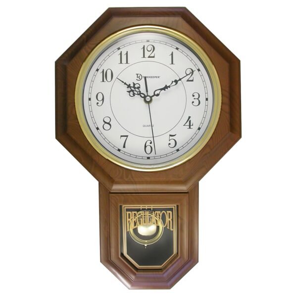 Essex Pendulum Wall Clock Brown/Brass