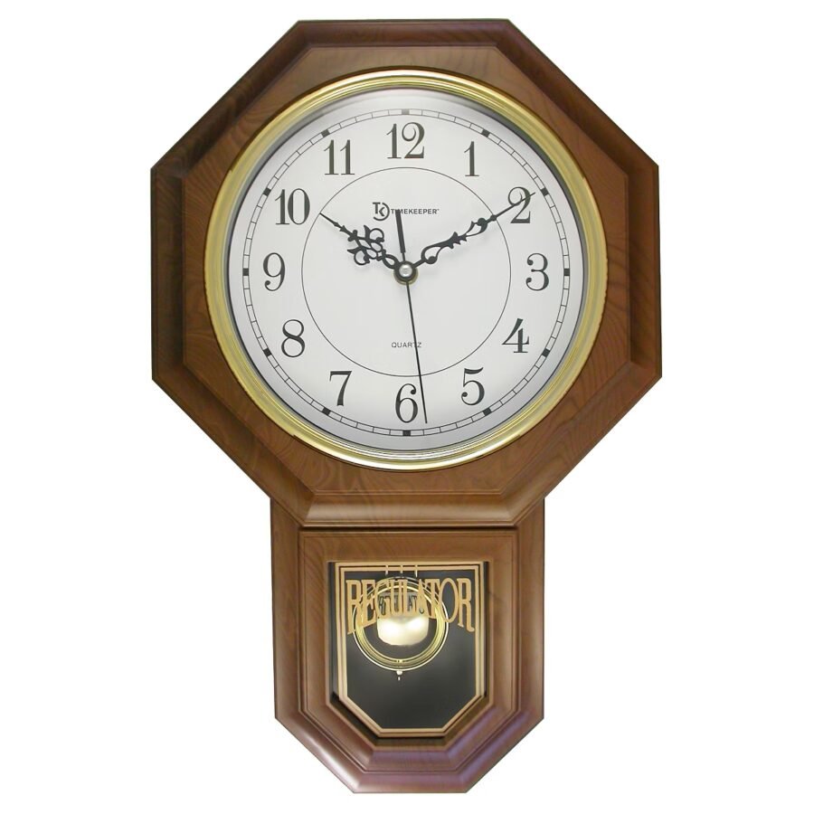 Essex Pendulum Wall Clock Brown/Brass