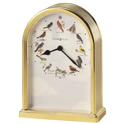 Howard Miller 645405 7-1/2 X 5-1/2 Songbirds Iii Brass Analog Table Top Clock - Brass