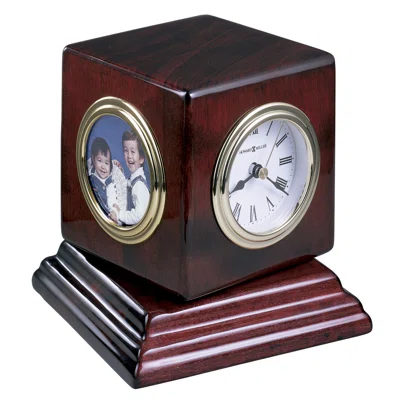 Howard Miller 645408 4-3/4 X 4-1/2 Reuben Hardwood Analog Table Top Clock - Pink