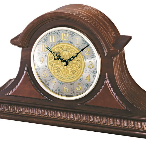 Seiko Solid Oak Mantel Clock QXJ003BLH