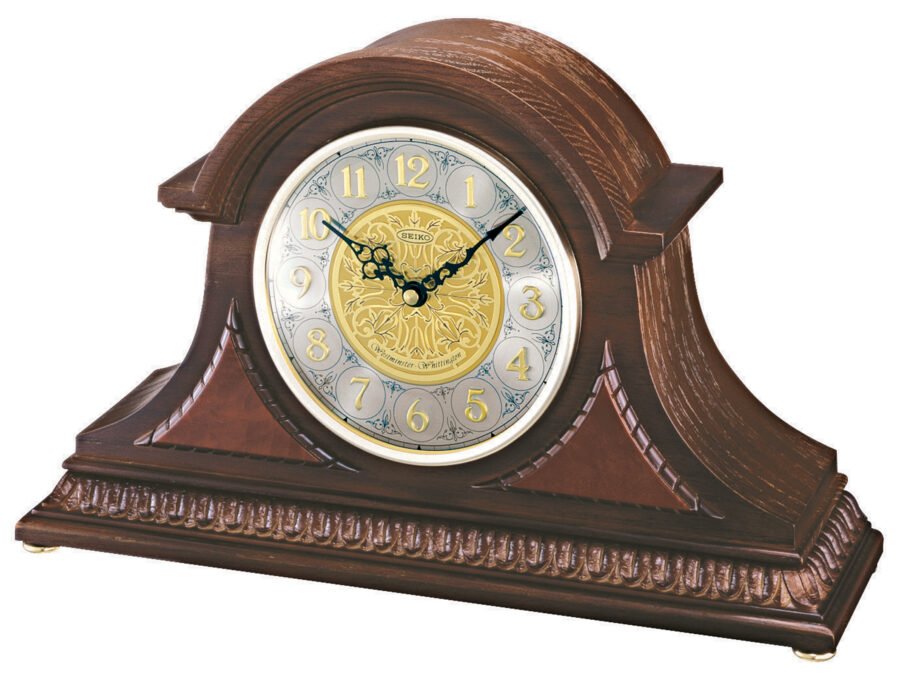 Seiko Solid Oak Mantel Clock QXJ003BLH