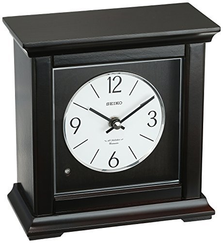 Seiko 'MANTEL-MUSICAL' Quartz Dark Brown Shelf Clock (Model: QXW245BLH)
