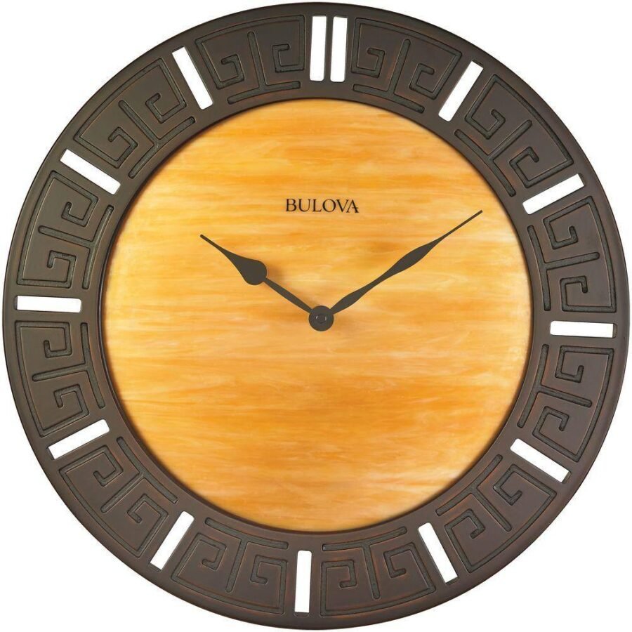 Bulova Fired Glass 12 in. Wall Clock