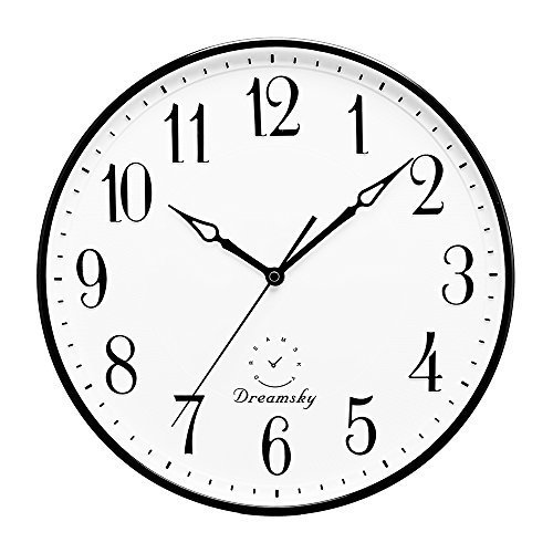 DreamSky 13.5 Inches Extra Large Wall Clock Silent Decorative Room White