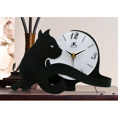Infinity Instruments Cat Tail 11.5 Table Top Clock