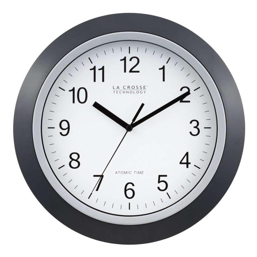 La Crosse Technology 12 Inch Classic Black Atomic Analog Wall Clock WT-3129B