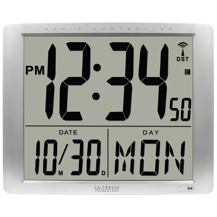 La Crosse Technology 515-1316 Atomic Extra-Large Digital Wall Clock with 7 Inch Time
