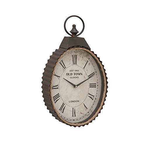 Deco 79 42555 Metal Rope Wall Clock, 12" x 21"