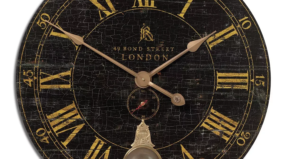 Uttermost 06030 Bond Street 30 Round Vintage London Wall Clock - Brass