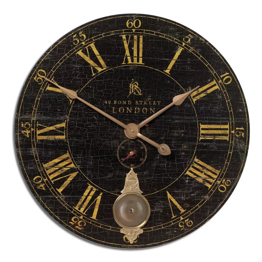 Uttermost 06030 Bond Street 30 Round Vintage London Wall Clock - Brass