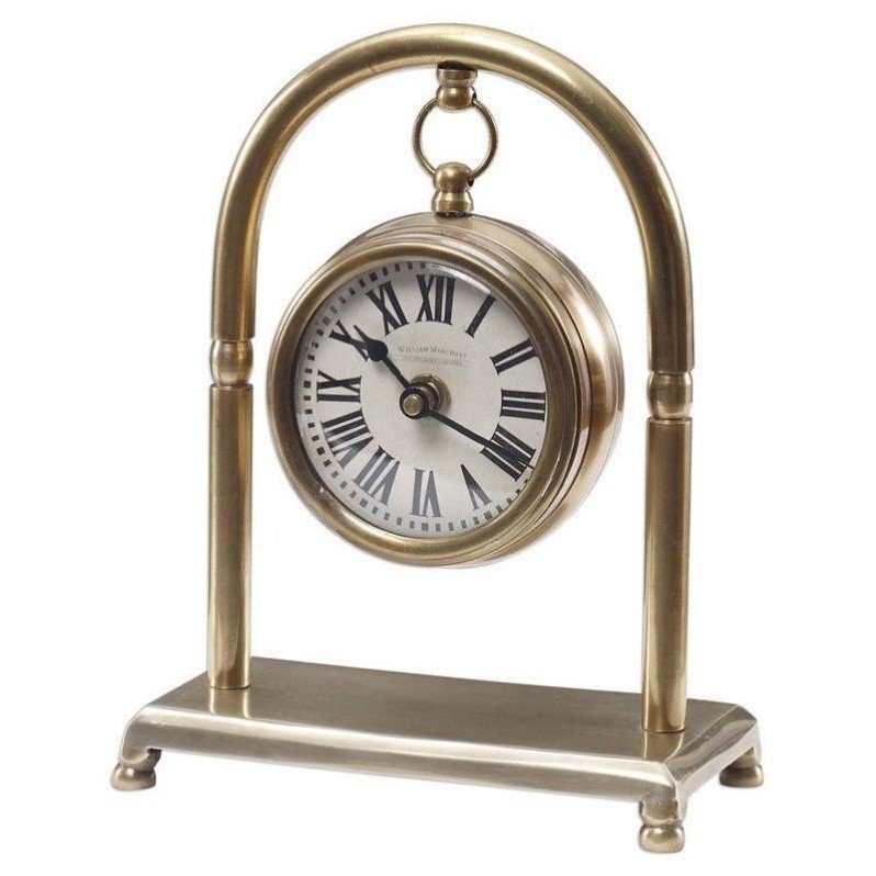 Uttermost Bahan Brass Table Clock 06431
