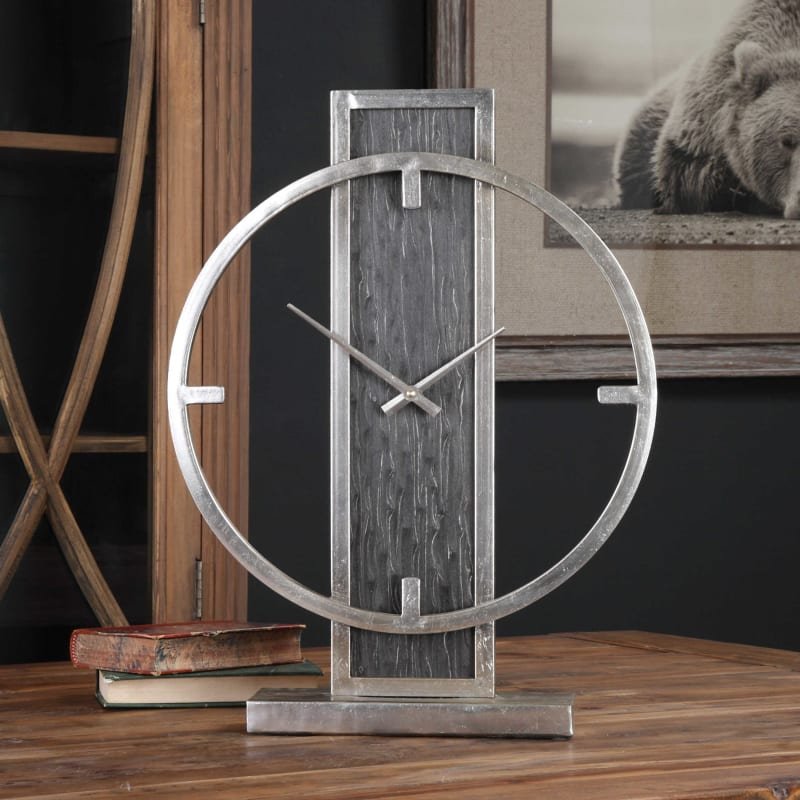 06443-Uttermost-Nico - 15 inch Modern Desk Clock