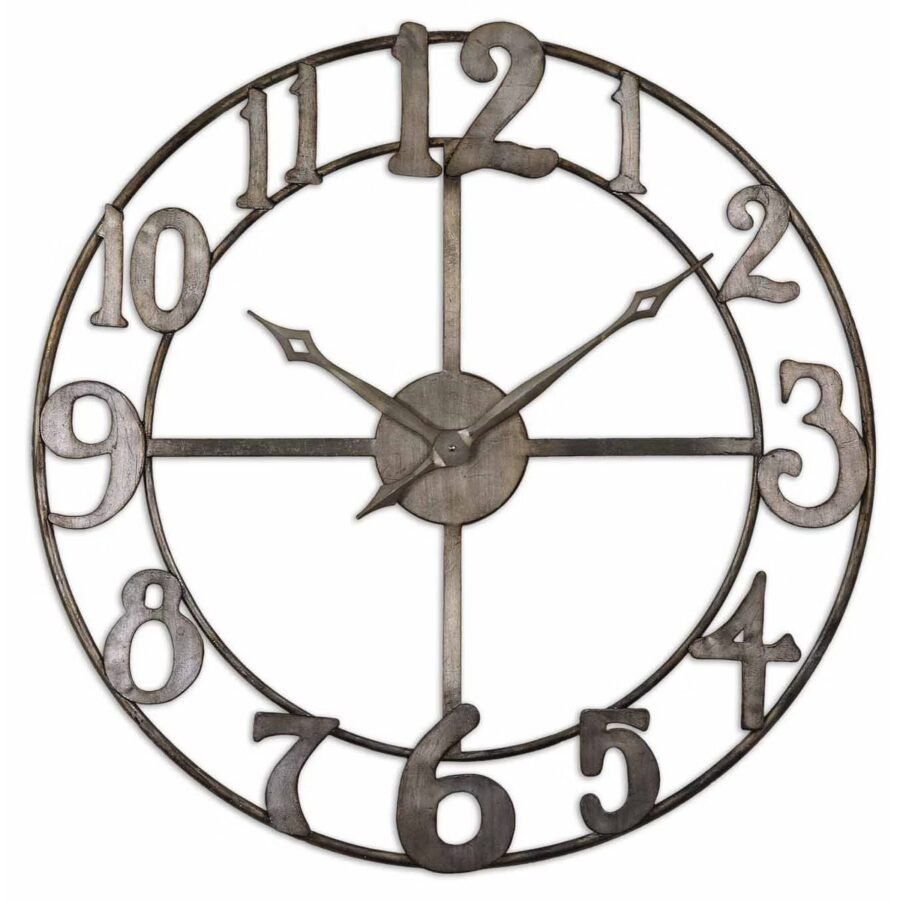 Delevan 32" Metal Wall Clock Bronze