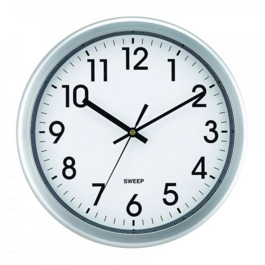 Impecca 12 Inch Wall Clock Silent Ticking Metallic Silver Durable Home and Office